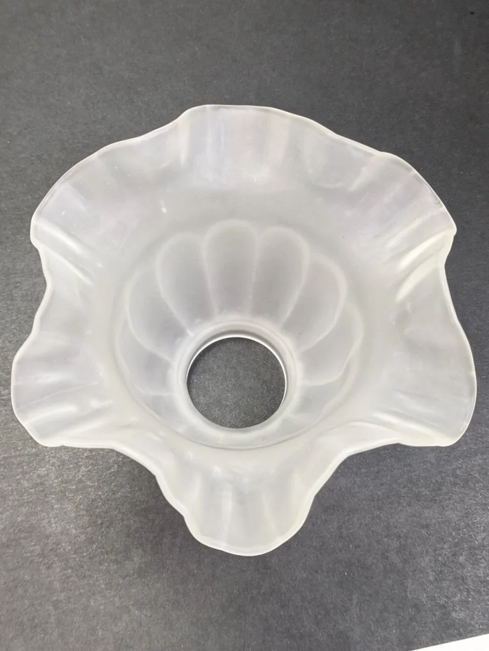 Frosted Glass Tulip Light Shade Replacement Ruffled Fluted Edge DIY craft proj.